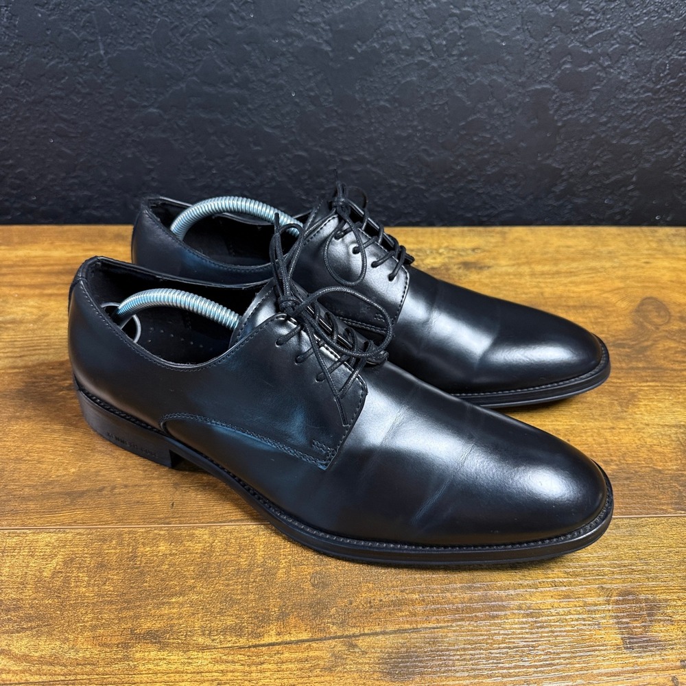 Kenneth Cole New York Design 111561 Black Leather Derby Shoes Mens Size 9.5